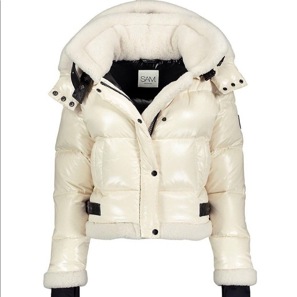 Sam. Ryan Shearling-Trim Puffer Down Jacket - NWT - Picture 2 of 10